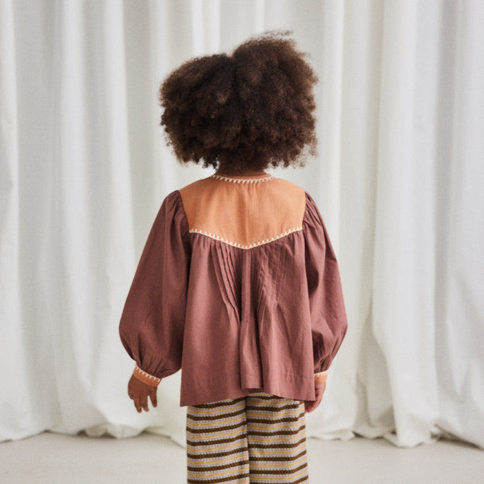 Kids Cotton Poplin Bettina Top - Mousse
