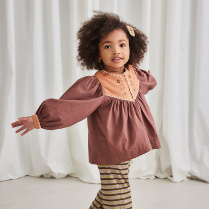 Kids Cotton Poplin Bettina Top - Mousse