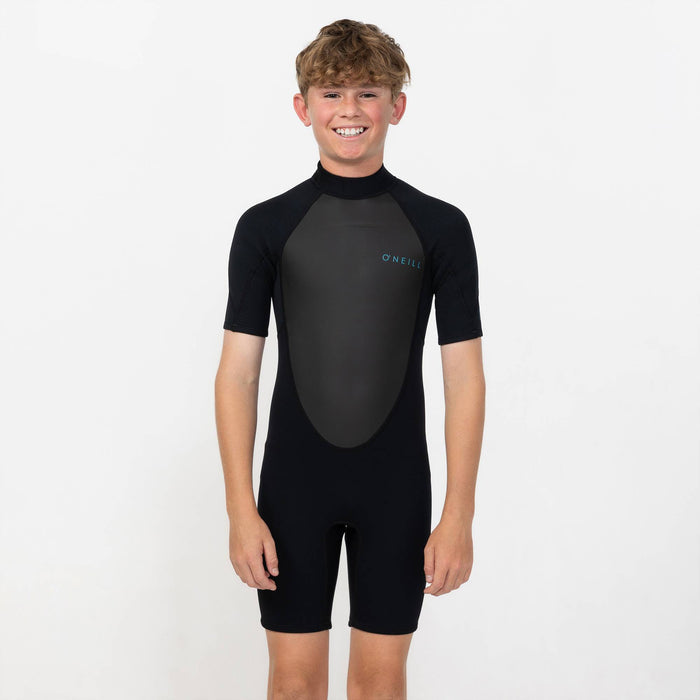 Kid's Factor 2mm Short Sleeve Spring Suit Back Zip - Black