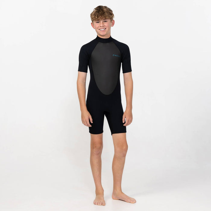 Kid's Factor 2mm Short Sleeve Spring Suit Back Zip - Black