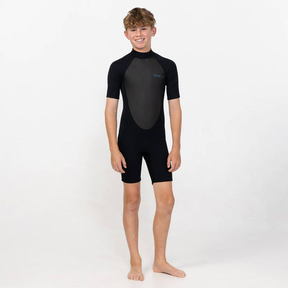 Kid's Factor 2mm Short Sleeve Spring Suit Back Zip - Black