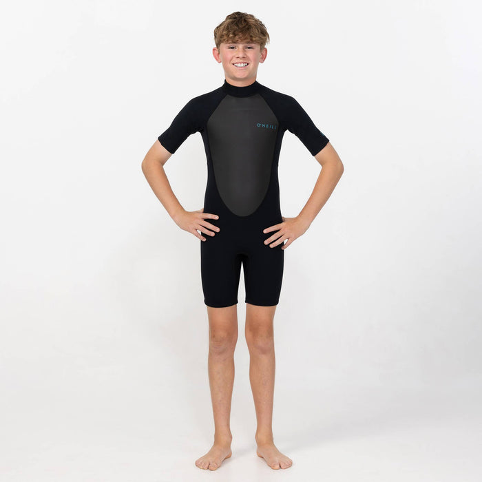 Kid's Factor 2mm Short Sleeve Spring Suit Back Zip - Black