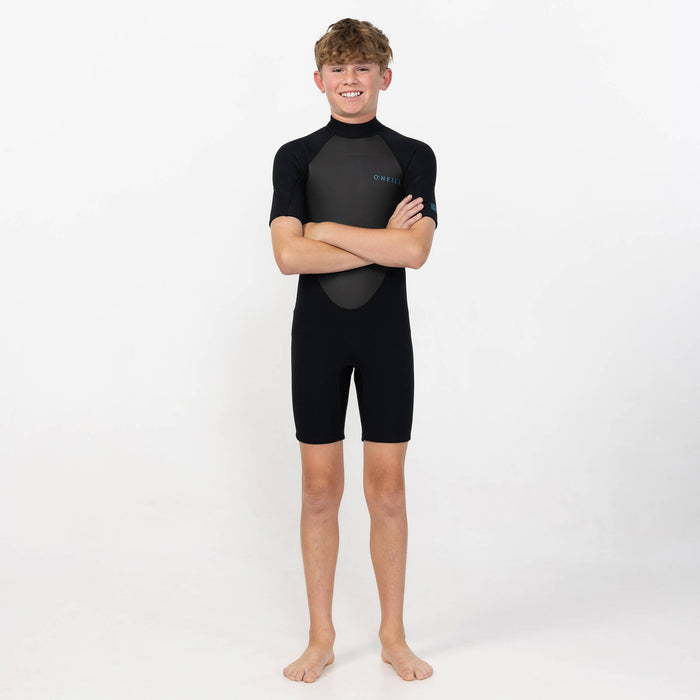 Kid's Factor 2mm Short Sleeve Spring Suit Back Zip - Black