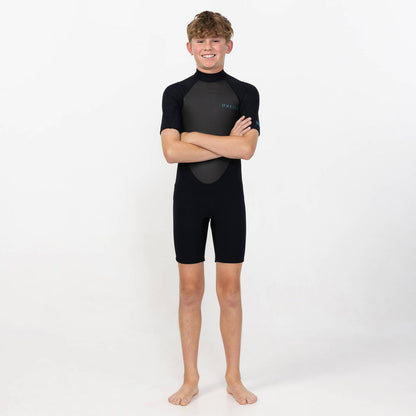 Kid's Factor 2mm Short Sleeve Spring Suit Back Zip - Black
