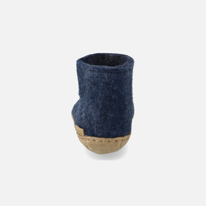 Kids Felted Wool Slipper Boot - Denim