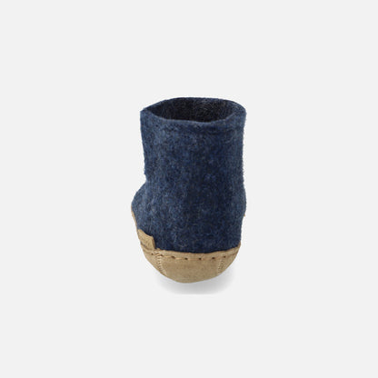 Kids Felted Wool Slipper Boot - Denim