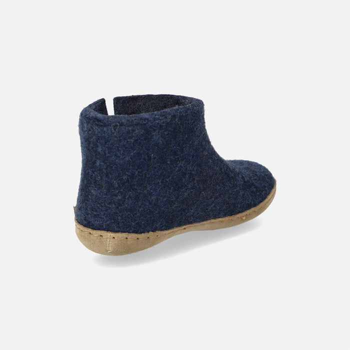 Kids Felted Wool Slipper Boot - Denim