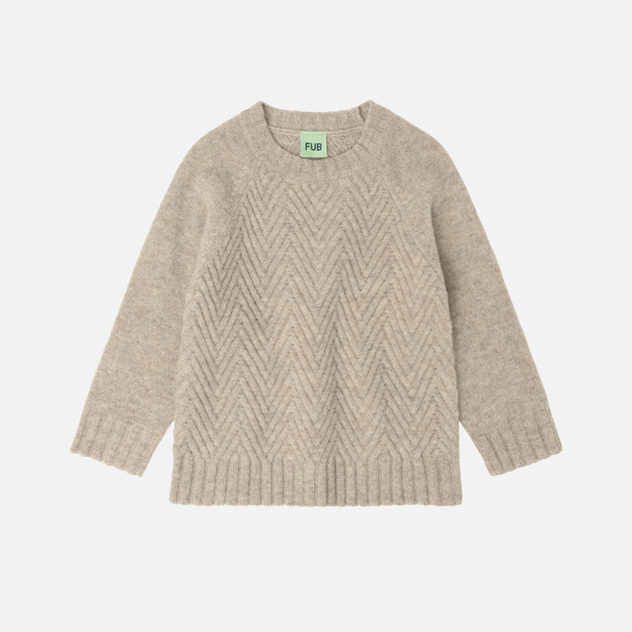 Kids Lambswool Sweater - Oat Melange
