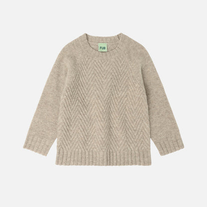 Kids Lambswool Sweater - Oat Melange