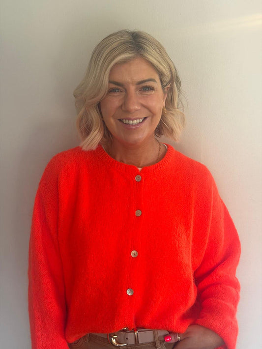 Kimmie Knit Cardigan (Orange Popsicle)