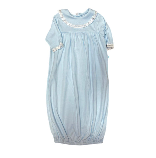 Lace Collar Blue Knit Gown