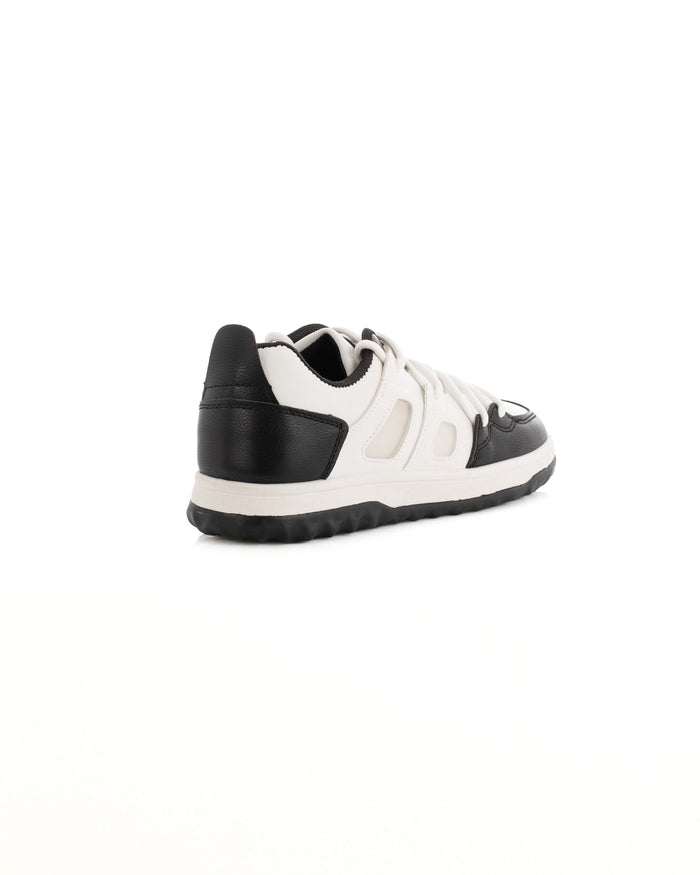 Lace-Up Leather Chunky Sneakers