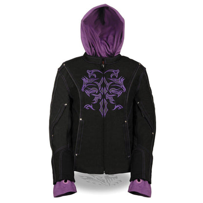 Ladies 3/4 Textile Jacket Reflective Tribal: Outside Features

Made of Durable 1300D Nylon Textile Material
Front Zipper Clos