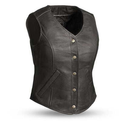 Ladies Derringer Vest: Five snap concealment ladies vest
Two lower side pockets
Two concealed carry pockets
Single panel back