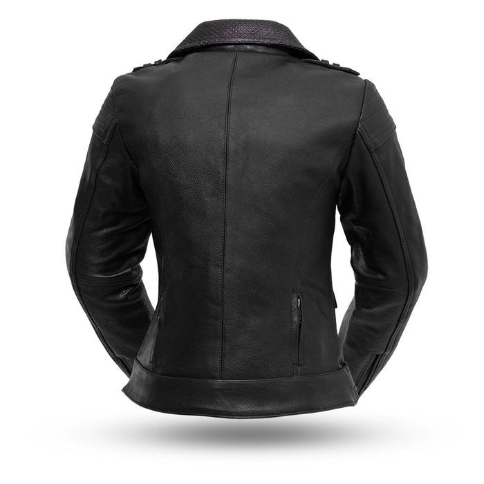 Ladies Iris Jacket Black: Iris - Women's Motorcycle Leather Jacket
The Iris jacket is a classic, motorcycle style jacket with