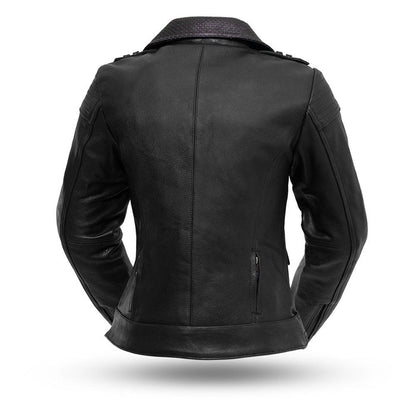 Ladies Iris Jacket Black: Iris - Women's Motorcycle Leather Jacket
The Iris jacket is a classic, motorcycle style jacket with