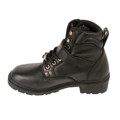 Ladies Lace Up Boot With Buckle: Full Grain Premium 2
