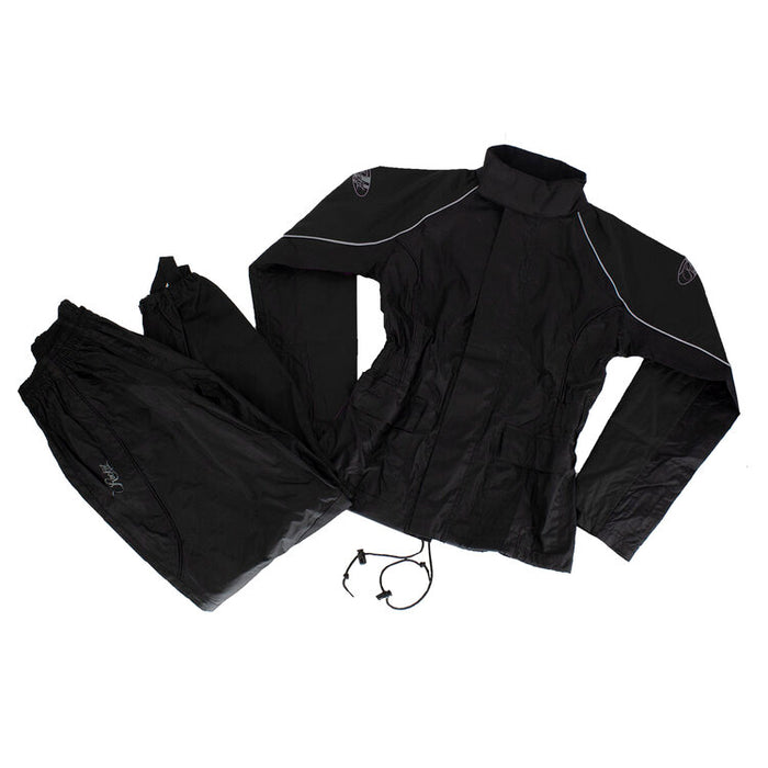 Ladies RS2 Rain Suit: 2-Piece Waterproof Rainsuit
Jacket Features:


Waterproof Soft Polyester outer shell with PVC backing