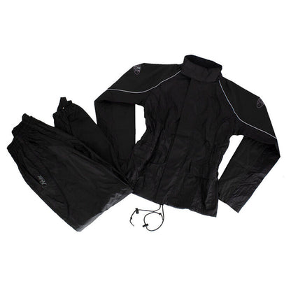 Ladies RS2 Rain Suit: 2-Piece Waterproof Rainsuit
Jacket Features:


Waterproof Soft Polyester outer shell with PVC backing