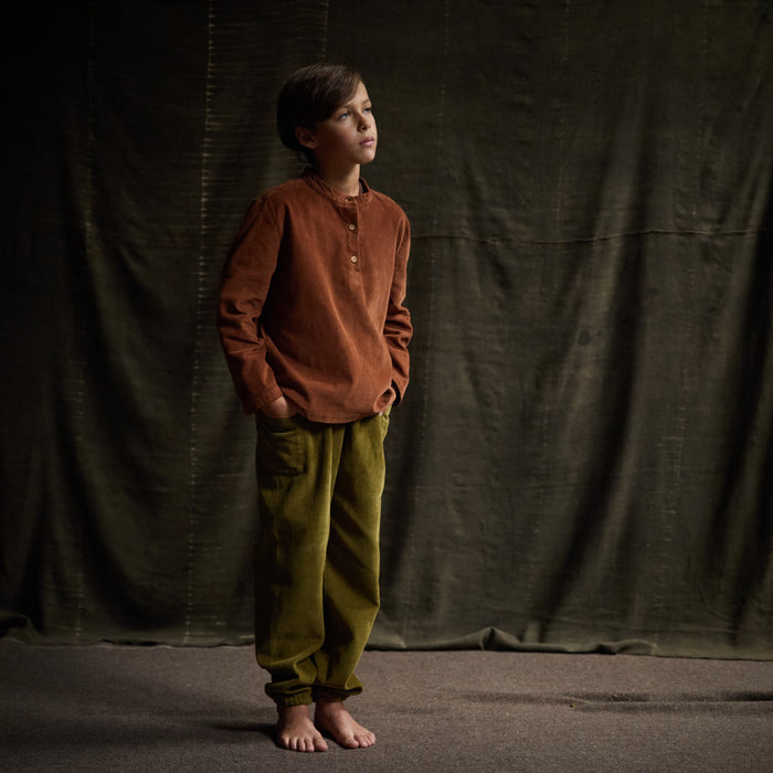 Larch Baby & Kids Shirt - Cotton Corduroy - Auburn