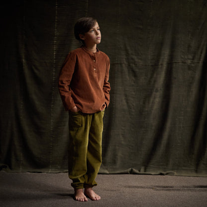 Larch Baby & Kids Shirt - Cotton Corduroy - Auburn