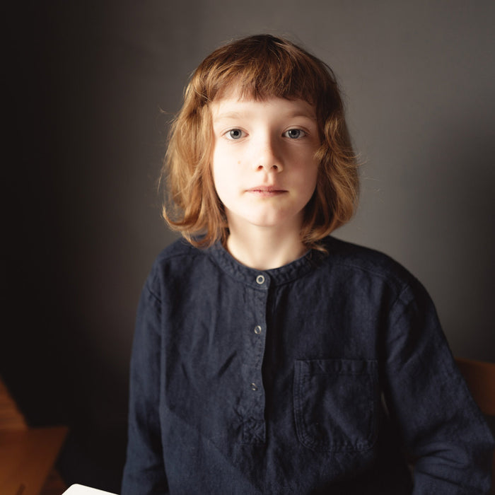 Larch Baby & Kids Shirt - Linen - Midnight