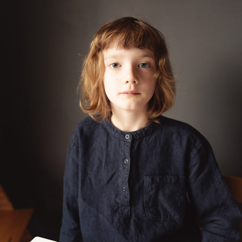 Larch Baby & Kids Shirt - Linen - Midnight