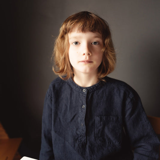 Larch Baby & Kids Shirt - Linen - Midnight