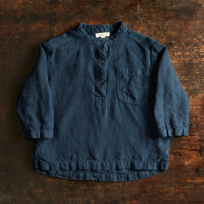 Larch Baby & Kids Shirt - Linen - Midnight