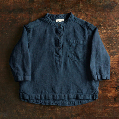 Larch Baby & Kids Shirt - Linen - Midnight