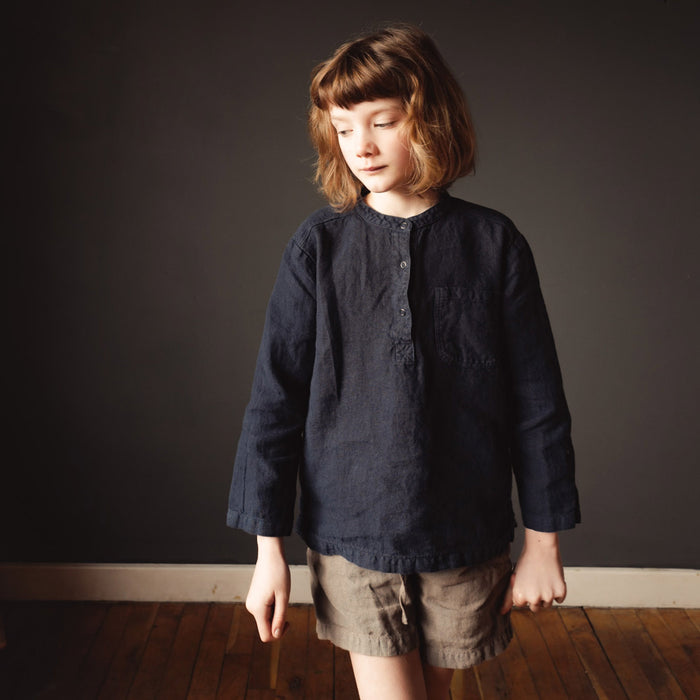 Larch Baby & Kids Shirt - Linen - Midnight