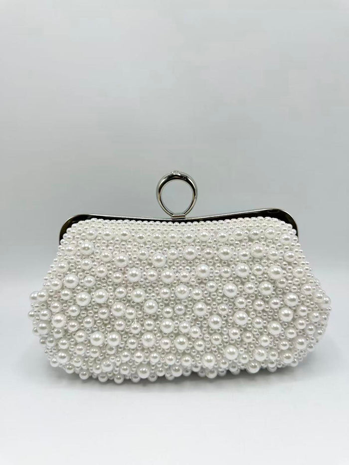 Lauren Beaded Clutch (Silver)