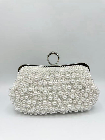 Lauren Beaded Clutch (Silver)
