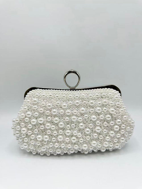 Lauren Beaded Clutch (Silver)