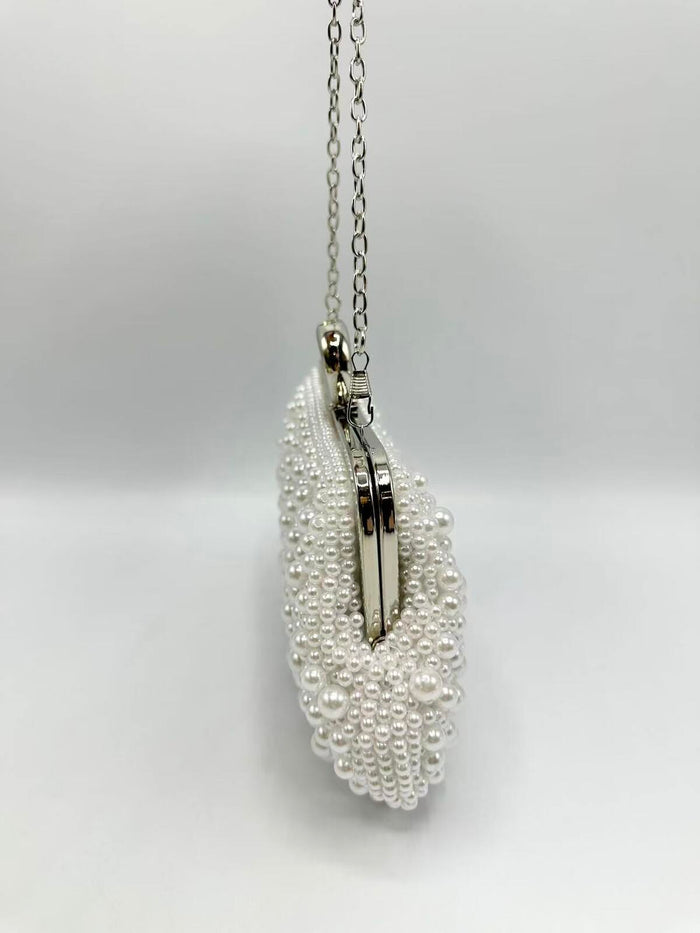 Lauren Beaded Clutch (Silver)