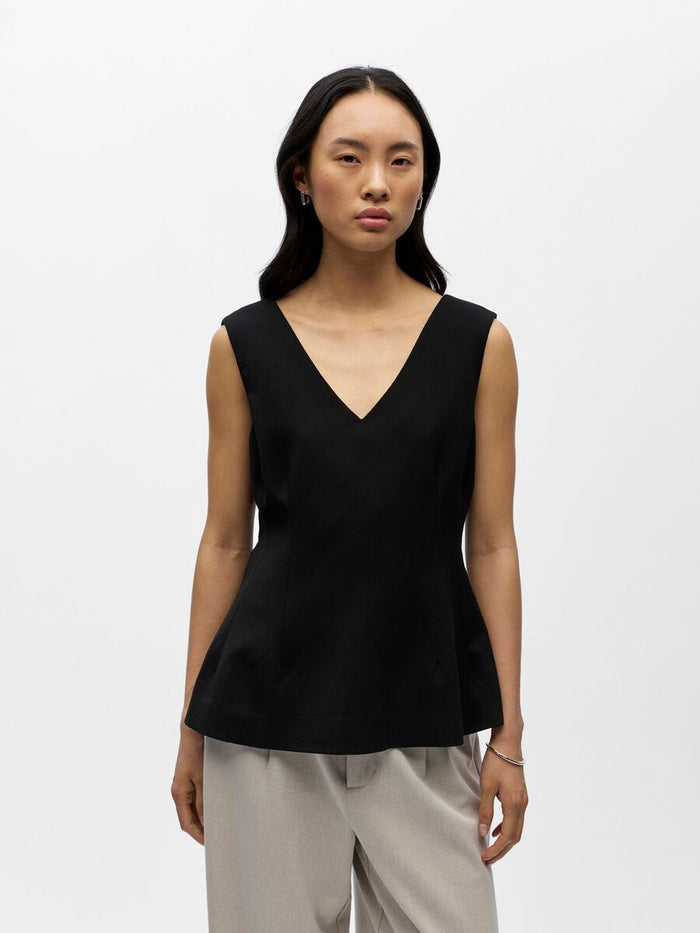 Layla Peplum Top (Black)
