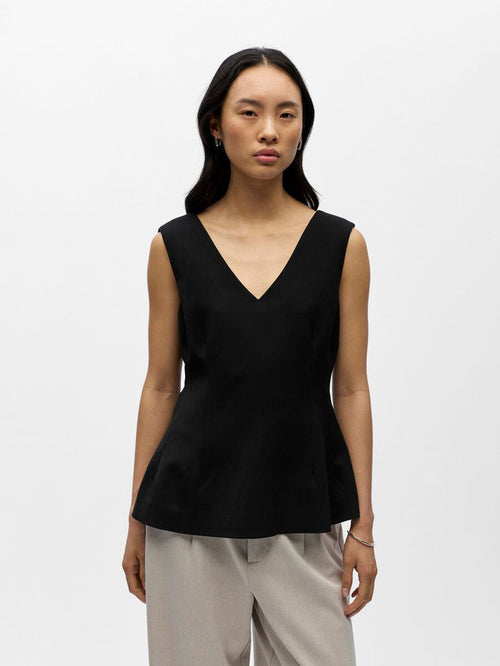 Layla Peplum Top (Black)