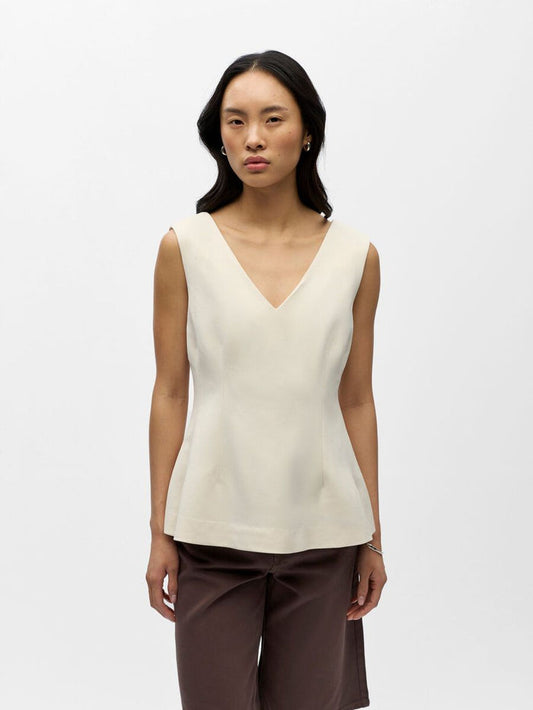 Layla Peplum Top (Sandshell)
