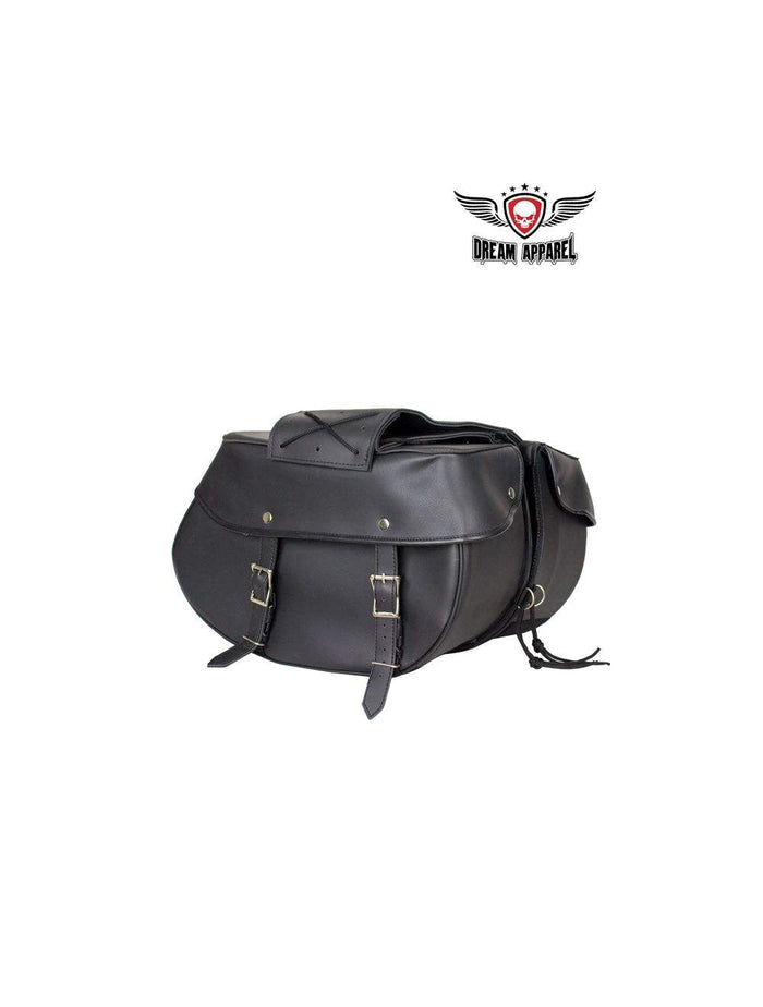 Leather Saddlebag 4003: Features:

Leather saddlebag
Dimensions: 12" x 8" x 14"
Universal Fitting
Each compartment has a zipp
