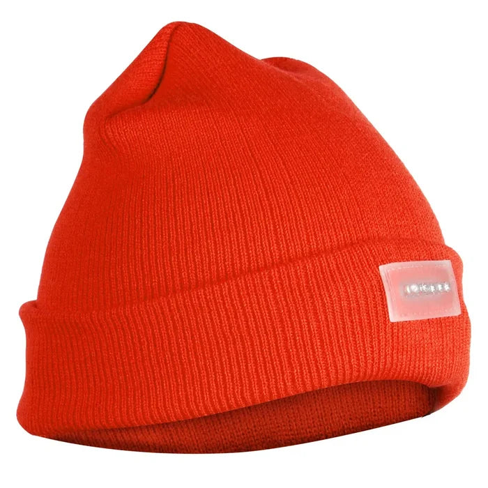 LED beanie white clean silhouette cold weather styling