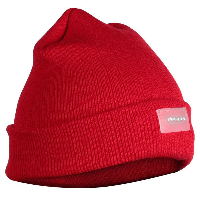 LED knit beanie yellow visible safety night walk