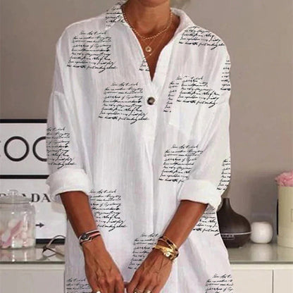 Letter Print Slim Shirt Dress - Flaunt Your Figure Now