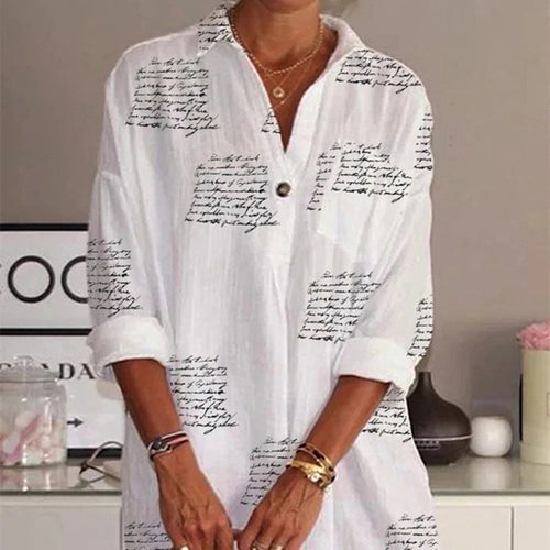 Letter Print Slim Shirt Dress - Flaunt Your Figure Now