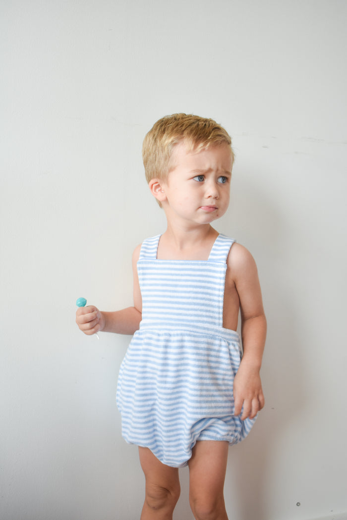 Light Blue Terrycloth Stripe Henry Bubble