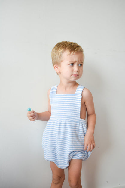 Light Blue Terrycloth Stripe Henry Bubble