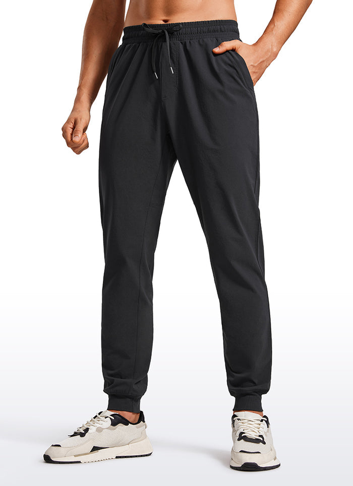 CRZ YOGA Men 31" Lightweight Water Resistant with Zip Pockets Joggers Black