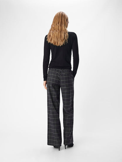 Linda Wide Leg Pants (Dark Grey/Melange)