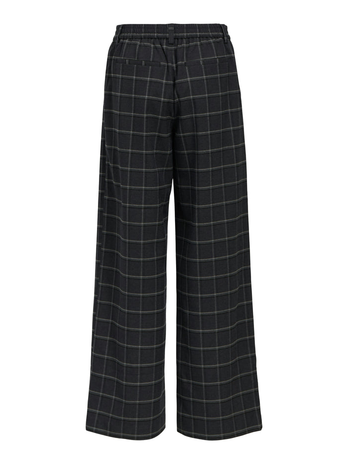 Linda Wide Leg Pants (Dark Grey/Melange)