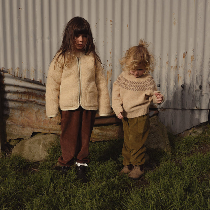Linden Baby & Kids Trousers - Cotton Corduroy - Seaweed
