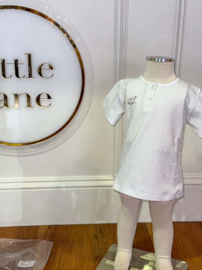 Little Lamb Diaper Set White/Pink
